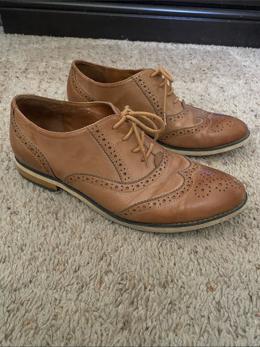Mona Flying Premium Leather Wingtip Brogue Oxford Shoes